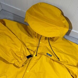 VTG Patagonia Rain Jacket Hooded T Snap Yellow Outdoor Coat Men Sz XL Japan Made